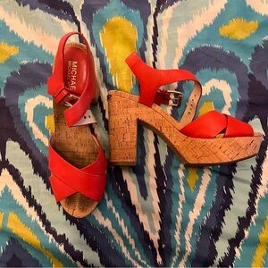 MK Coral Red Heels